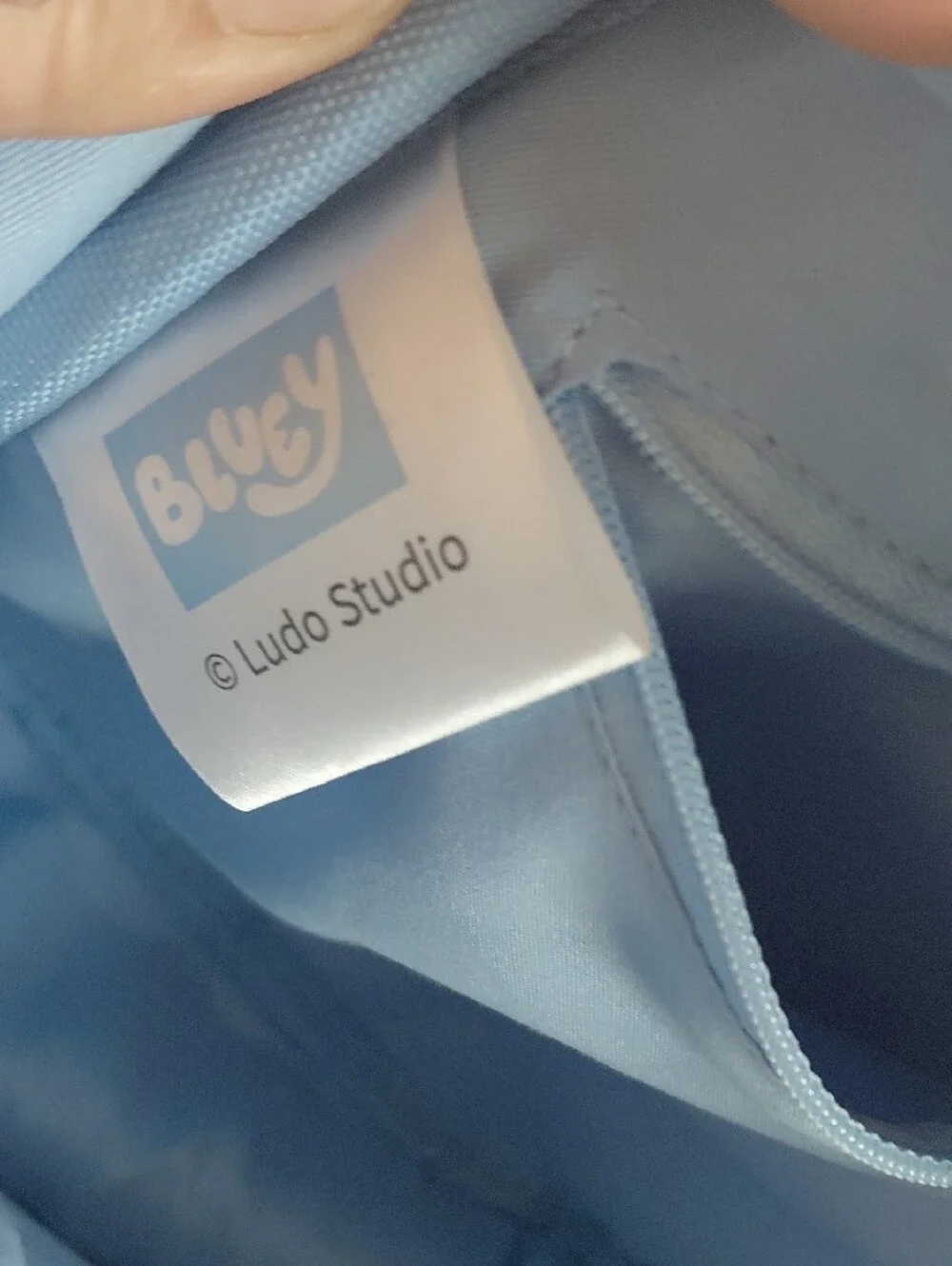 Bluey Light Blue Kids Backpack with Character Patches